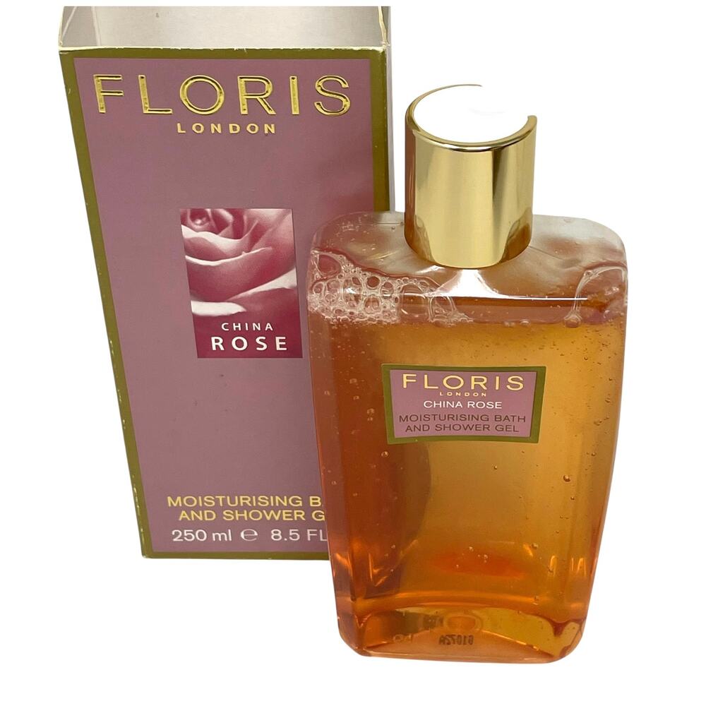 Floris London China Rose Moisturizing Bath And Shower Gel 8.5 FL OZ New in Box